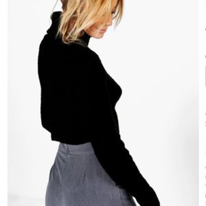 Boohoo Roll Neck Crop Sweater